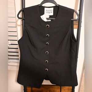 Alexia Admor Black Button-Front Vest